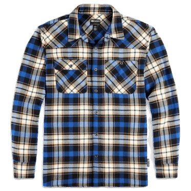 Camisa De Franela De Comentarios Para Hombres De Investigación Al Aire Libre A Cuadros Azul Clásico