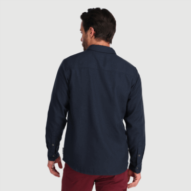 Camisa De Franela De Comentarios Para Hombres De Investigación Al Aire Libre Azul Marino