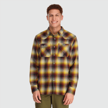 Camisa De Franela De Retroalimentación Para Hombres De Investigación Al Aire Libre A Cuadros Arena