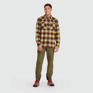 Camisa De Franela De Retroalimentación Para Hombres De Investigación Al Aire Libre A Cuadros Arena