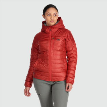 Outdoor Research Sudadera Con Capucha De Plumón De Helio Para Mujer Arándano