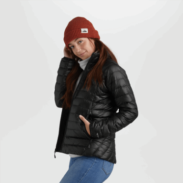Chaqueta De Plumón De Helio Para Mujer De Investigación Al Aire Libre Negra