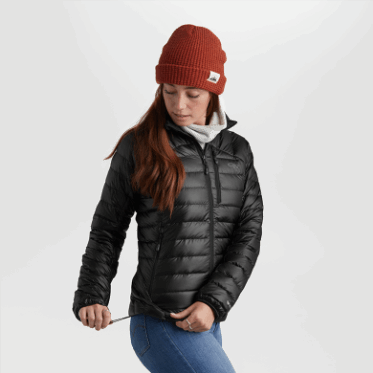 Chaqueta De Plumón De Helio Para Mujer De Investigación Al Aire Libre Negra