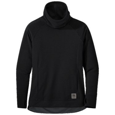 Outdoor Research Jersey Negro Con Cuello De Mezcla De Frutos Secos Para Mujer