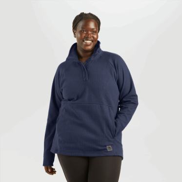 Outdoor Research Jersey Con Broche De Presión De Mezcla De Frutos Secos Para Mujer Azul Marino