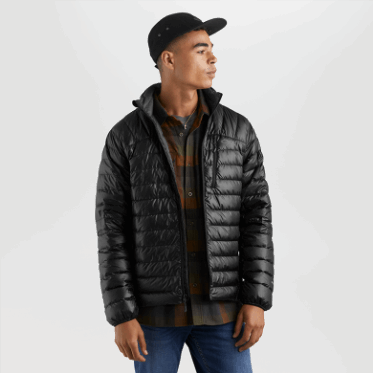 Chaqueta De Plumón De Helio Para Hombre De Investigación Al Aire Libre Negra
