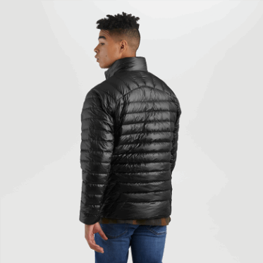 Chaqueta De Plumón De Helio Para Hombre De Investigación Al Aire Libre Negra