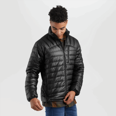 Chaqueta De Plumón De Helio Para Hombre De Investigación Al Aire Libre Negra