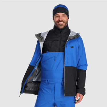 Chaqueta De Carburo Para Hombre De Investigación Al Aire Libre Azul Clásico/negro