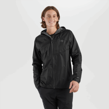 Chaqueta De Lluvia De Helio Para Hombre De Investigación Al Aire Libre Negra