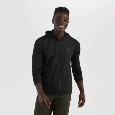 Outdoor Research Vigor - Sudadera Con Capucha Y Cremallera Completa Para Hombre, Color Negro
