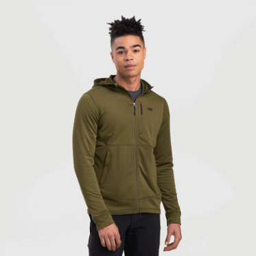 Outdoor Research Vigor, Sudadera Con Capucha Y Cremallera Completa Para Hombre, Loden