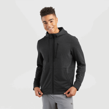 Outdoor Research Sudadera Con Capucha De Forro Polar Para Hombre, Color Negro Jaspeado