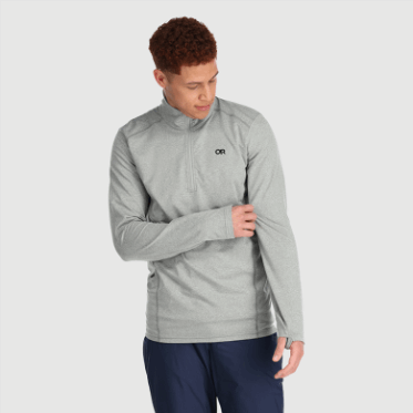 Outdoor Research Baritone Cuarto De Cremallera Para Hombre Peltre Ligero Jaspeado