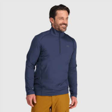 Outdoor Research Hombre Barítono Con Cremallera De Un Cuarto Azul Marino