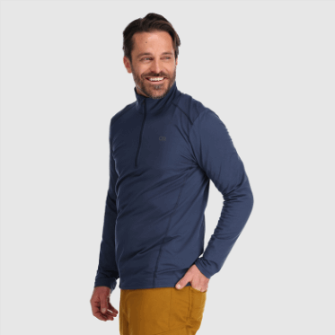 Outdoor Research Hombre Barítono Con Cremallera De Un Cuarto Azul Marino
