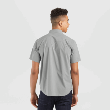Camisa De Manga Corta De Estación De Paso Para Hombres De Investigación Al Aire Libre Peltre Claro Jaspeado