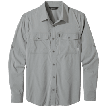 Camisa De Manga Larga De Estación De Paso Para Hombres De Investigación Al Aire Libre Peltre Claro Jaspeado