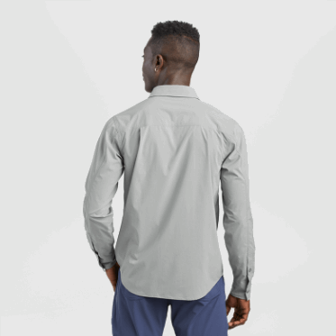Camisa De Manga Larga De Estación De Paso Para Hombres De Investigación Al Aire Libre Peltre Claro Jaspeado