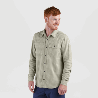 Camisa De Manga Larga De Ironhorse Para Hombre De Investigación Al Aire Libre A Cuadros De Pedernal