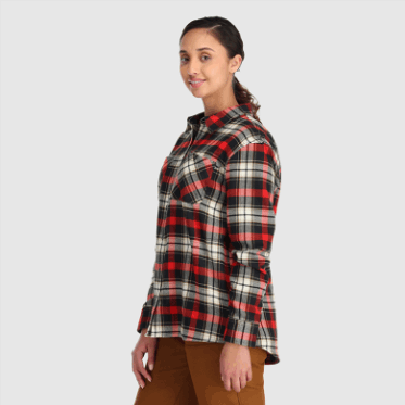 Camisa De Franela De Retroalimentación Para Mujeres De Investigación Al Aire Libre Especial A Cuadros De Arándano