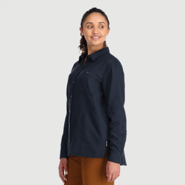 Camisa De Franela De Retroalimentación De Mujer De Investigación Al Aire Libre Azul Marino Especial