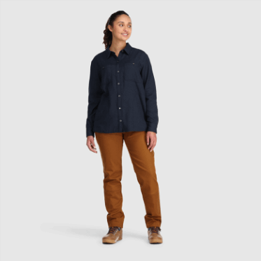 Camisa De Franela De Retroalimentación De Mujer De Investigación Al Aire Libre Azul Marino Especial
