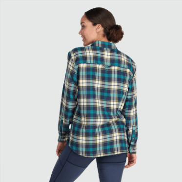 Camisa De Franela De Retroalimentación Para Mujeres De Investigación Al Aire Libre Especial A Cuadros De Lago Profundo