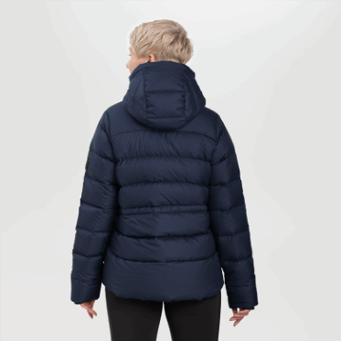 Outdoor Research Mujer Coldfront Down Hoodie Azul Marino