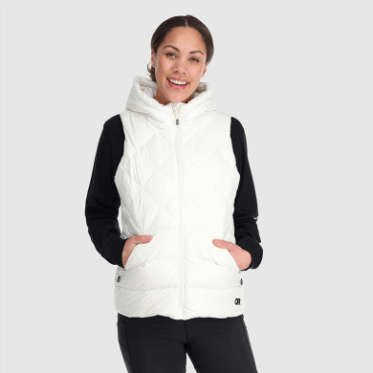 Chaleco De Plumón Con Capucha Para Mujer De Investigación Al Aire Libre Para La Nieve