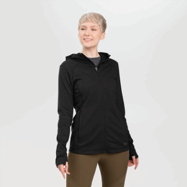 Outdoor Research Sudadera Con Capucha Y Cremallera Completa Melody Para Mujer Negra