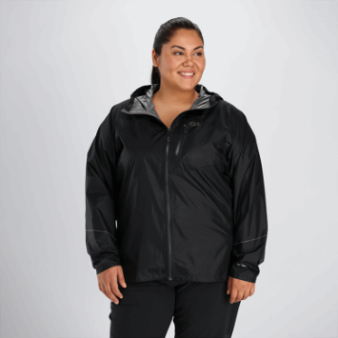 Chaqueta De Lluvia De Helio Para Mujer De Investigación Al Aire Libre Negra