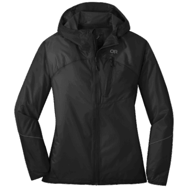 Chaqueta De Lluvia De Helio Para Mujer De Investigación Al Aire Libre Negra