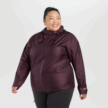 Investigación Al Aire Libre Lluvia De Helio Para Mujer Chaqueta De Talla Grande Elk