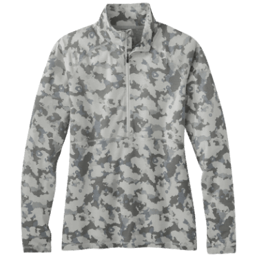 Outdoor Research Alpine Onset Mujer Merino Media Cremallera Snow Camo