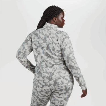 Outdoor Research Alpine Onset Mujer Merino Media Cremallera Snow Camo