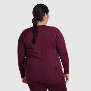 Outdoor Research Mujer Alpine Onset Merino 150 Crew-plus Carbón Jaspeado