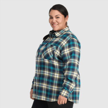 Camisa De Franela De Retroalimentación Para Mujeres De Investigación Al Aire Libre-más Cuadros De Arándanos