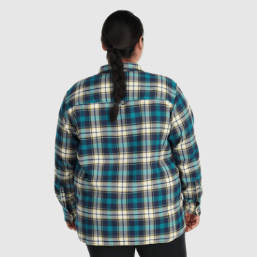 Camisa De Franela De Retroalimentación Para Mujeres De Investigación Al Aire Libre-más Cuadros De Arándanos