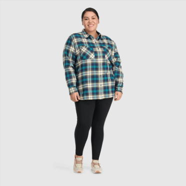 Camisa De Franela De Retroalimentación Para Mujeres De Investigación Al Aire Libre-más Cuadros De Arándanos