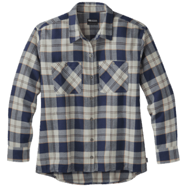 Camisa De Franela De Retroalimentación Para Mujer De Investigación Al Aire Libre - Cuadros De Arena Sólida