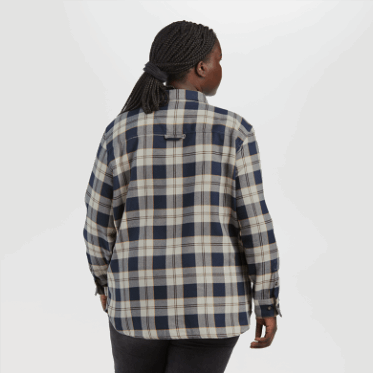 Camisa De Franela De Retroalimentación Para Mujer De Investigación Al Aire Libre - Cuadros De Arena Sólida
