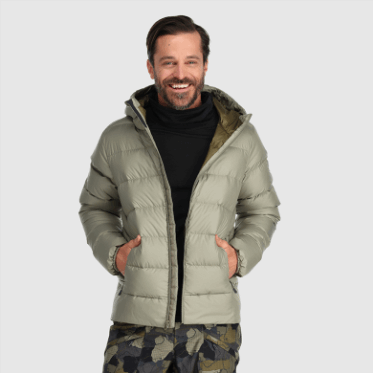 Outdoor Research Coldfront Down Sudadera Con Capucha Para Hombre Flint