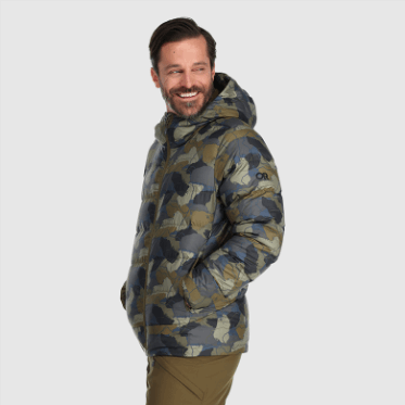 Outdoor Research Hombres's Coldfront Down Hoodie Loden Camo