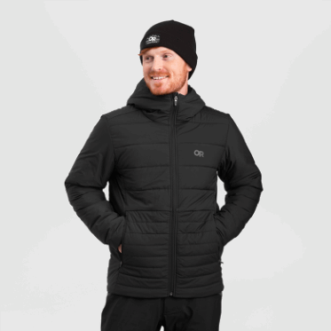 Outdoor Research Shadow - Sudadera Con Capucha Y Aislamiento Para Hombre, Color Negro