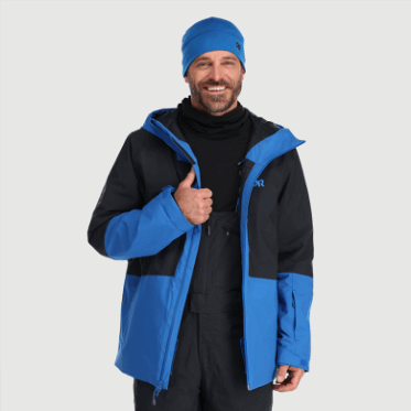 Chaqueta De Snowcrew Para Hombre De Investigación Al Aire Libre Azul Clásico/negro