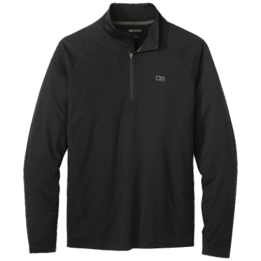 Outdoor Research Alpine Onset Merino De Hombre Con Cremallera De Un Cuarto, Negro
