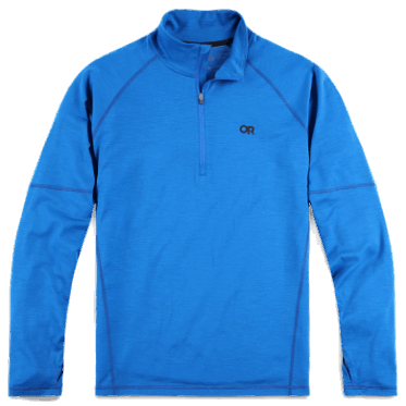 Outdoor Research Alpine Onset Merino De Hombre Con Cremallera De Un Cuarto Azul Clásico