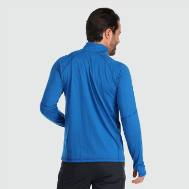 Outdoor Research Alpine Onset Merino De Hombre Con Cremallera De Un Cuarto Azul Clásico