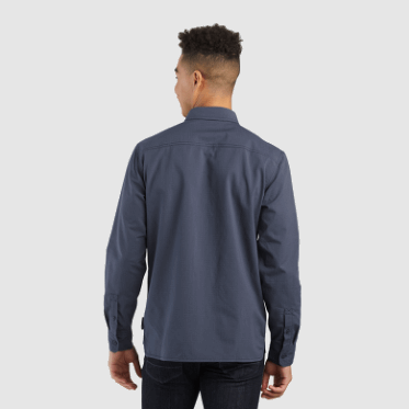 Outdoor Research Chehalis Manga Larga Para Hombre Camisa De Trabajo Azul Marino